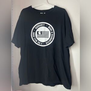 Carhartt Men’s Black and White Flag Logo T-Shirt